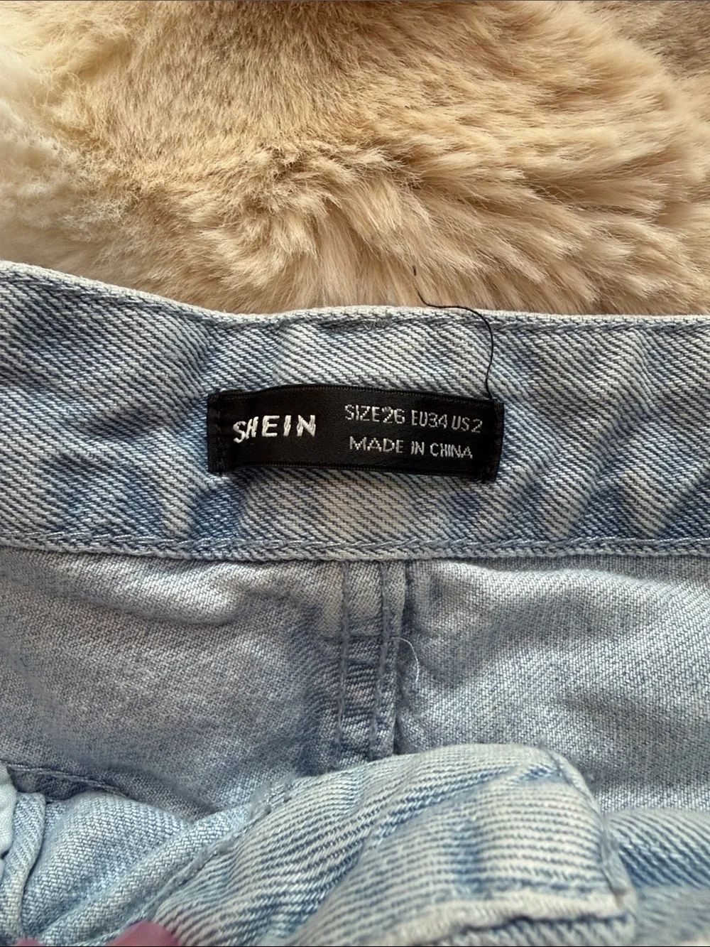 SHEIN light wash high waist shorts raw hem size 26/US size 2 - Picture 2 of 8